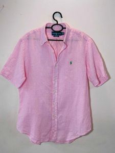Pink Checked Short Sleeve Shirt