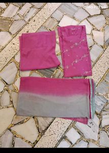 Crepe Kurta Set With Hand Embroidery