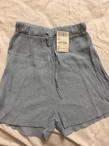 Baby Blue Colour Linen Shorts
