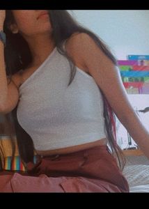 Sassy White One Shoulder Crop Top