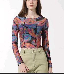 Abstract Printed Fitted Crop top
