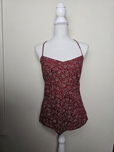 Ann Taylor LOFT petites Red Bandana Halter Top