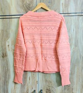 Peach Colour Knit Cardigan size-40