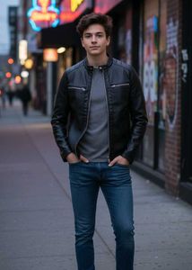 Stylish Moto Black Leather Jacket