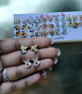 18 set Cartoon Character Stud Earrings