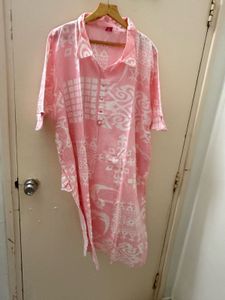 Pink Printed Kurta