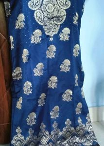 Navy Blue Banarasi Suit
