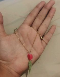 Hand Made Rose Pendant Necklace