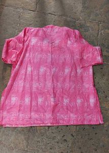 Pink Heavy Embroidery Short Kurta