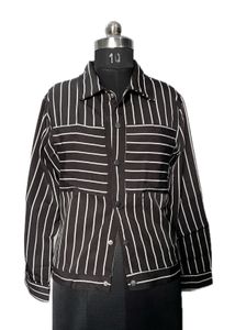 Striped Button-Up Jacket