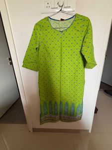 Green Printed Kurta