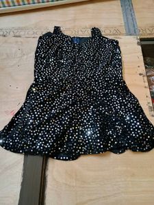 New Black Peplum Short Kurti With Shimmer Plazo