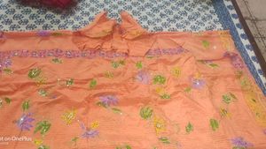 Orange Saree With Blouse