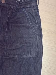 COS Dark Wash Denim Cargo Pants