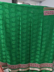 Green Embroidered Saree