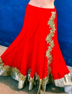 Beautiful✨Red And Gold Patchwork Lahnga Choli💐💕