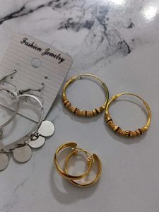 Earring Set - Hoop Earrings combo of 3 sets