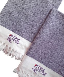 Purple Couple Bath Towel Mr&amp;Mrs Embroidery
