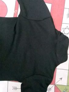 Chic Black Bodysuit With Collar