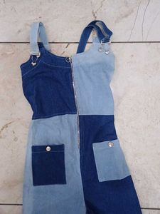 Denim Patchwork Jumpsuit