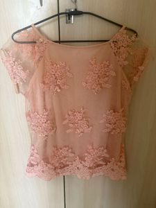 Lace Detail Sheer Top