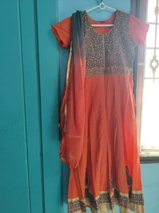 2025 SALE!!! Cotton Anarkali Gown With Dupatta
