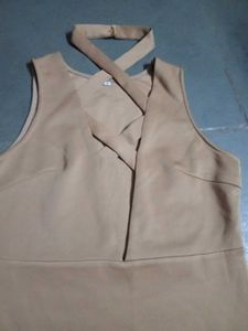 Brown Deep Neck Women  Bodysuit