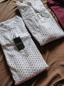 Combo 2 Men&#39;s Kurta (1 Shirt Free )