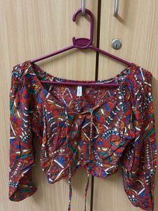 Boho Print Crop Top