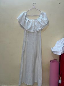 Off Shoulder Linen Dress