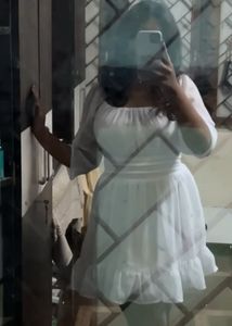 Cute Fit N Flare Backless White Dress