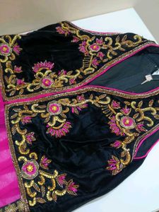 Embroidered Black &amp; Pink Sarara