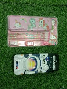 Combo Of Unicorn stationery Set And Geometry Box