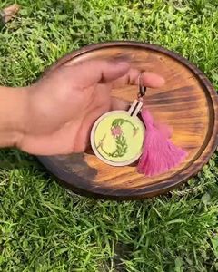 Hand Embroidered Initial Keychain