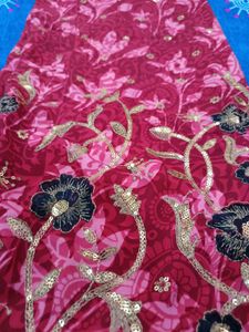 Unstitched Red Floral suit set