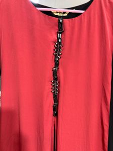 Elegant Red &amp; Black Kurta