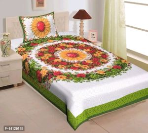 Flower Printes Bed sheet with pillow cover