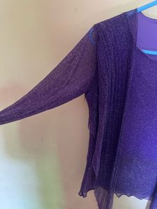 SHIMMER PURPLE WRAP TOP