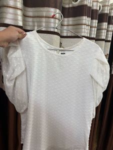 White Puff Sleeve Top