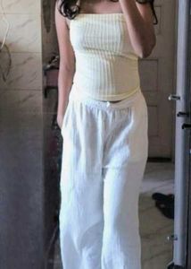 White linen pants