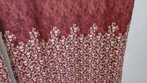 Door-7 Feet (Pack of 5)Cotton Silk Maroon Curtains