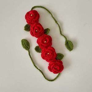 Red Rose Crochet Headband