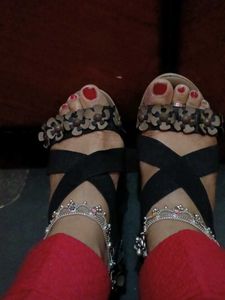 Criss Cross Black Sandals