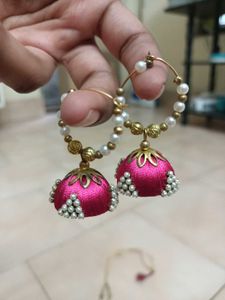 Pink Thread Jewellery Set 💓