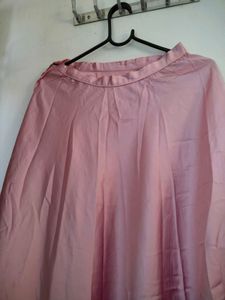 Baby Pink Long Satin Skirt