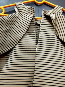 Striped Cold Shoulder Dress For Women