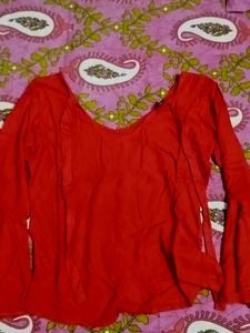 Red Long Sleeve Top