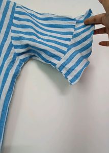 Striped Ruffle Sleeve Top