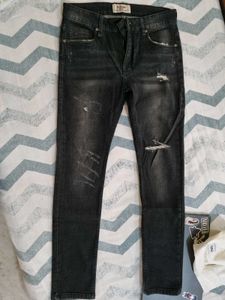 New Distressed Black Wash Jeans
