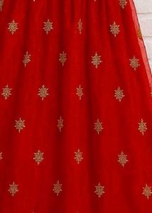 Red Embroidered Girls Dress